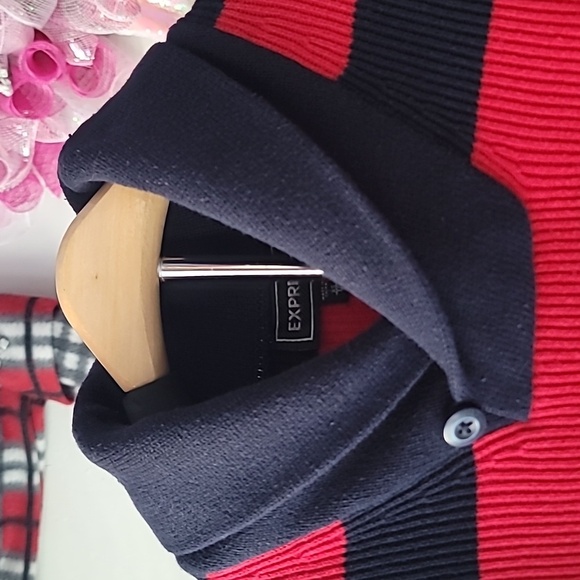 Express Red and Blue Striped Sweater - Picture 2 of 6